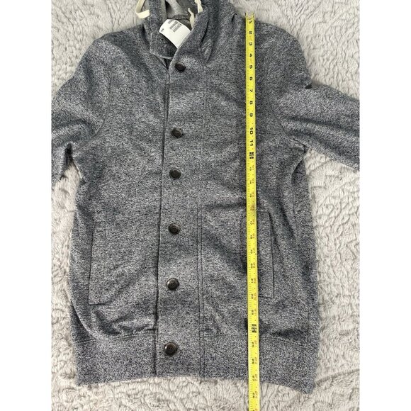 H&M Unisex Button Down Cotton Lightweight Hooded Jacket Size S Color Gray NWT - Picture 9 of 11